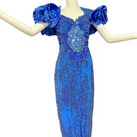 ALYCE DESIGNS evening dress gown, vintage 1980s sequin prom party dress