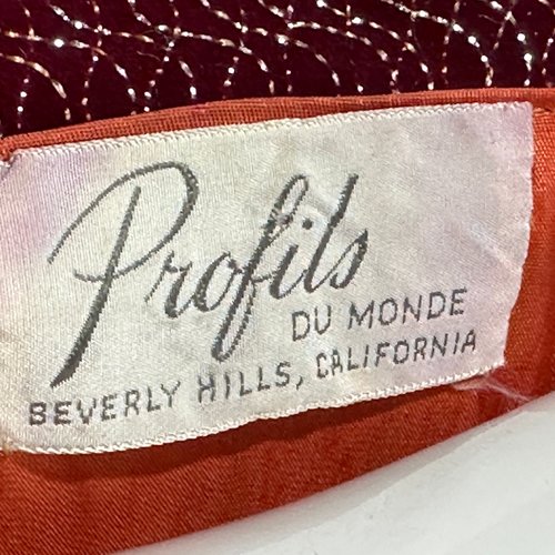 PROFILS du MONDE Beverly Hills, vintage 1960s Red velvet caftan 