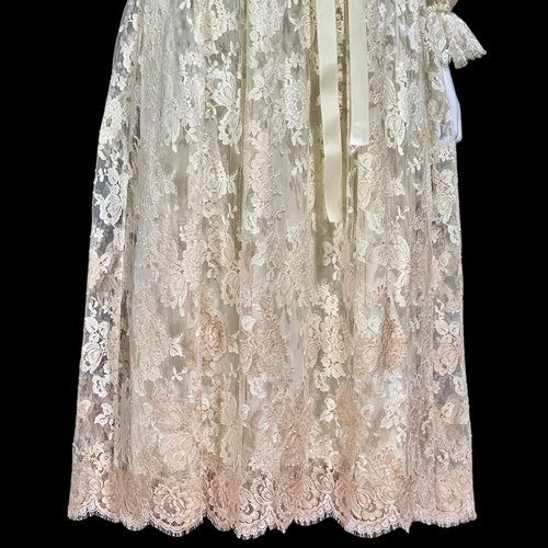 TRAVILLA for ISABEL GERHART vintage white lace cocktail wedding party dress