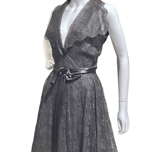 WOLF BROTHERS Florida, 1950s vintage black lace evening dress