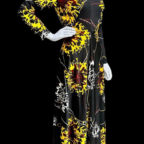 BETTS Made in JAMAICA, 1970s vintage floral maxi dress