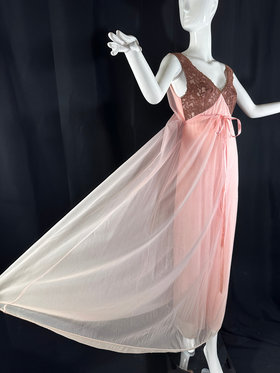 VANITY FAIR vintage slip dress, Petal Pink Negligee Night Dress