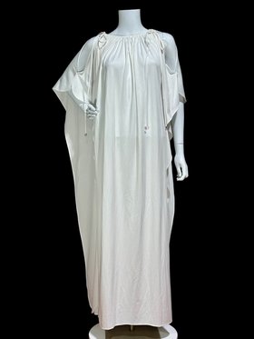 Lucie Ann white grecian goddess caftan evening dress
