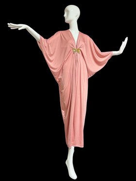 LUCIE ANN Beverly Hills, Elizabeth Arden 1960s pink caftan dress